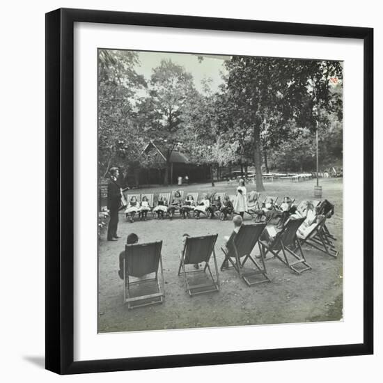 Reading Lesson Outside, Bostall Woods Open Air School, London, 1907-null-Framed Photographic Print