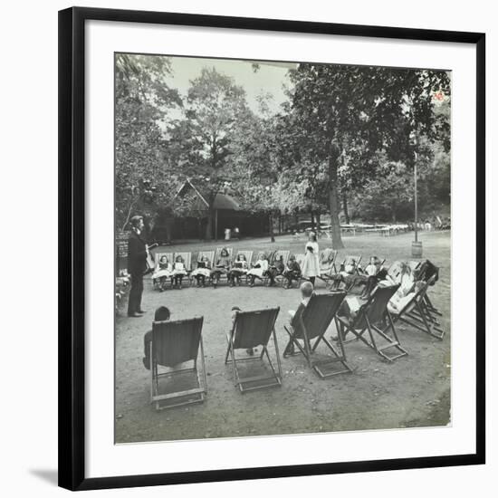 Reading Lesson Outside, Bostall Woods Open Air School, London, 1907-null-Framed Photographic Print