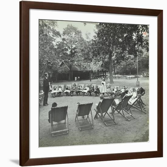Reading Lesson Outside, Bostall Woods Open Air School, London, 1907-null-Framed Photographic Print