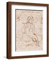 Reading Madonna And Child in a Landscape Betweem Two Cherub Heads-Raphael-Framed Giclee Print