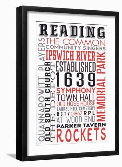 Reading, Massachusetts-Lantern Press-Framed Art Print