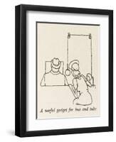 Reading Mirror-William Heath Robinson-Framed Art Print