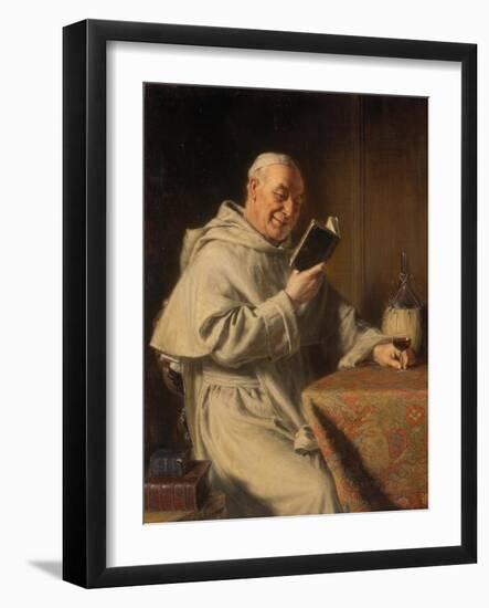 Reading Monch with Red Wine Glass, 1909-Eduard Grützner-Framed Giclee Print