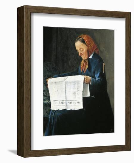 Reading Newspaper-Adriano Cecioni-Framed Giclee Print