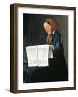 Reading Newspaper-Adriano Cecioni-Framed Giclee Print