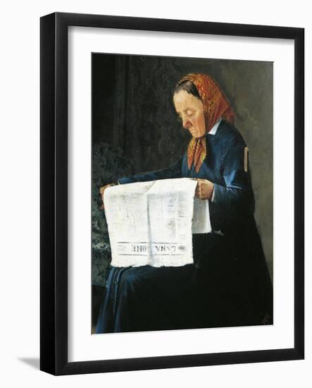 Reading Newspaper-Adriano Cecioni-Framed Giclee Print