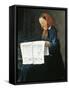 Reading Newspaper-Adriano Cecioni-Framed Stretched Canvas