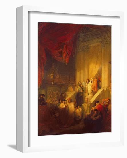 Reading of the Law in a Synagogue-Solomon Alexander Hart-Framed Giclee Print