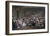 Reading of the Tragedy of Voltaire in Thesalon of Mrs. Jeoffrin-Anicet-Charles Lemonnier-Framed Giclee Print