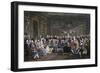 Reading of the Tragedy of Voltaire in Thesalon of Mrs. Jeoffrin-Anicet-Charles Lemonnier-Framed Giclee Print