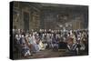 Reading of the Tragedy of Voltaire in Thesalon of Mrs. Jeoffrin-Anicet-Charles Lemonnier-Stretched Canvas