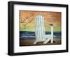 Reading on the Beach Words-Karen Williams-Framed Giclee Print