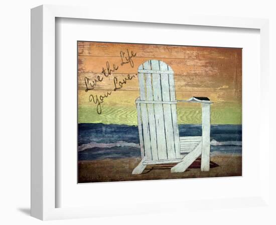 Reading on the Beach Words-Karen Williams-Framed Giclee Print