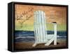 Reading on the Beach Words-Karen Williams-Framed Stretched Canvas