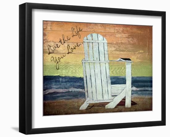 Reading on the Beach Words-Karen Williams-Framed Giclee Print