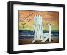 Reading on the Beach Words-Karen Williams-Framed Premium Giclee Print