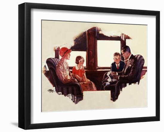 Reading on the Railroad-Dan Content-Framed Giclee Print