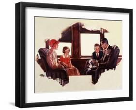 Reading on the Railroad-Dan Content-Framed Giclee Print