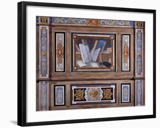 Reading, Paneling Painted-Jean Mosnier-Framed Giclee Print