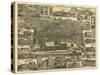 Reading, Pennsylvania - Panoramic Map-Lantern Press-Stretched Canvas