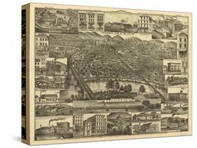 Reading, Pennsylvania - Panoramic Map-Lantern Press-Stretched Canvas