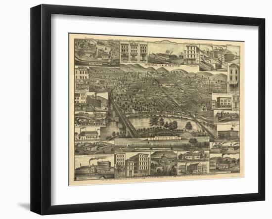 Reading, Pennsylvania - Panoramic Map-Lantern Press-Framed Art Print