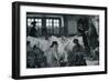 Reading room of a New York coffee house-Howard Pyle-Framed Giclee Print
