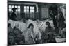 Reading room of a New York coffee house-Howard Pyle-Mounted Giclee Print