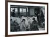 Reading room of a New York coffee house-Howard Pyle-Framed Giclee Print