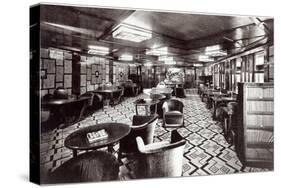 Reading Room on the Ocean Liner 'Ile De France', 1926 (B/W Photo)-French Photographer-Stretched Canvas