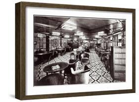 Reading Room on the Ocean Liner 'Ile De France', 1926 (B/W Photo)-French Photographer-Framed Giclee Print