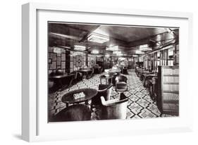 Reading Room on the Ocean Liner 'Ile De France', 1926 (B/W Photo)-French Photographer-Framed Giclee Print