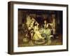 Reading Tea Leaves, (Oil on Canvas)-Harry Herman Roseland-Framed Giclee Print