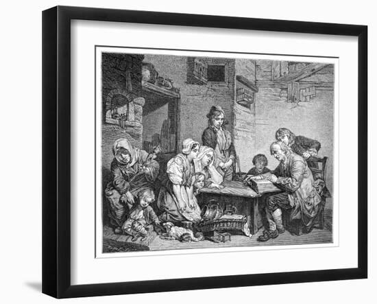 Reading the Bible, 1885-FV Martens-Framed Giclee Print