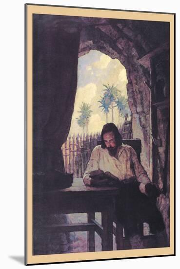 Reading the Bible-Newell Convers Wyeth-Mounted Art Print