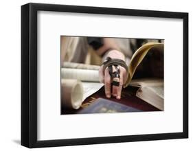 Reading the Book of Esther during Purim celebration in a synagogue, Montrouge, Hauts-de-Seine-Godong-Framed Photographic Print