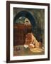 Reading the Koran in a Mosque, Cairo, Egypt, 1928-Louis Cabanes-Framed Giclee Print