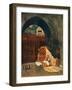 Reading the Koran in a Mosque, Cairo, Egypt, 1928-Louis Cabanes-Framed Giclee Print