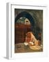 Reading the Koran in a Mosque, Cairo, Egypt, 1928-Louis Cabanes-Framed Giclee Print