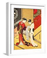 Reading the Letter, C1750-Suzuki Harunobu-Framed Giclee Print
