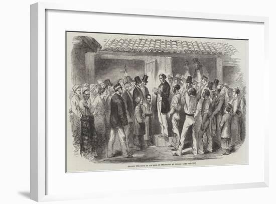 Reading the News of the Fall of Sebastopol at Ceylon-null-Framed Giclee Print