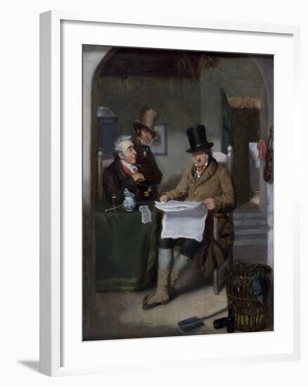 Reading the News-David Wilkie-Framed Giclee Print
