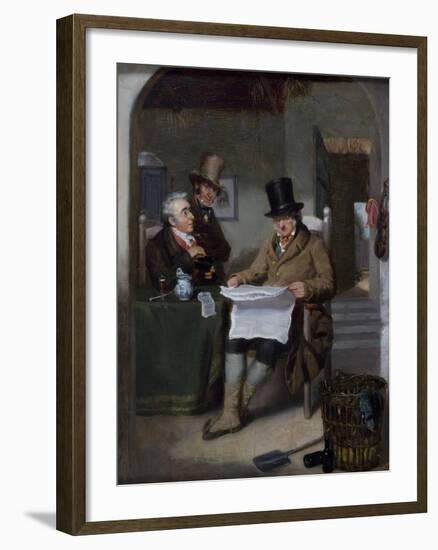 Reading the News-David Wilkie-Framed Giclee Print