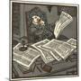 Reading the Papers-Erich Schilling-Mounted Art Print