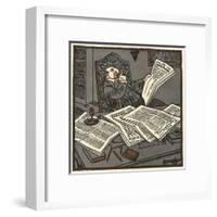 Reading the Papers-Erich Schilling-Framed Art Print