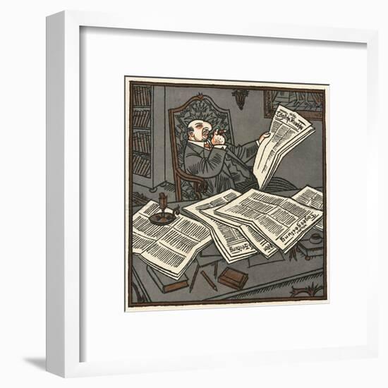 Reading the Papers-Erich Schilling-Framed Art Print