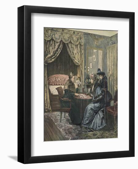 Reading the Tarot Cards-null-Framed Art Print