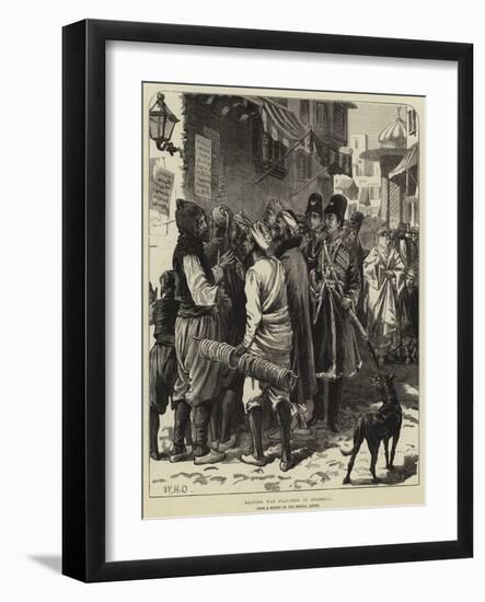 Reading War Placards in Stamboul-William Heysham Overend-Framed Giclee Print