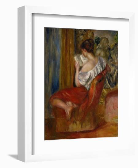 Reading Woman, circa 1900-Pierre-Auguste Renoir-Framed Giclee Print