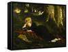 Reading Woman in Forest , 1875-Gyula Benczur-Framed Stretched Canvas